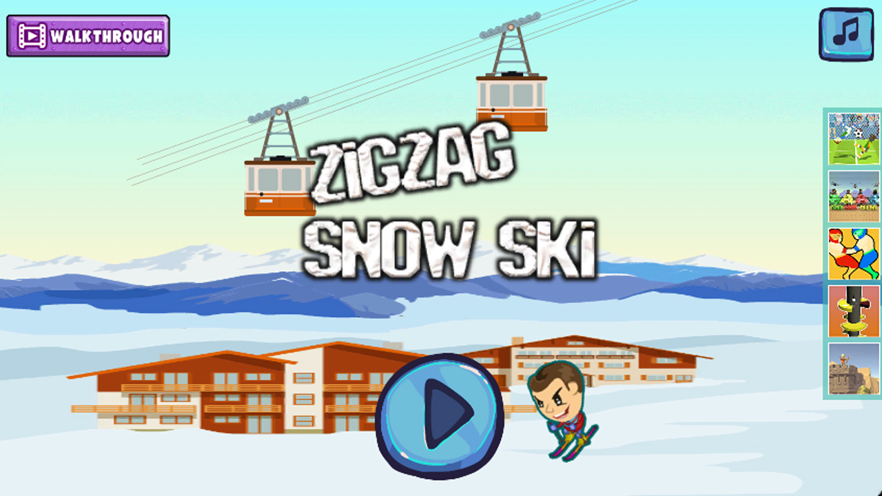 Zigzag snow skiing